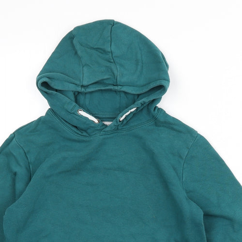 Marks and Spencer Boys Green Cotton Pullover Hoodie Size 11-12 Years Pullover