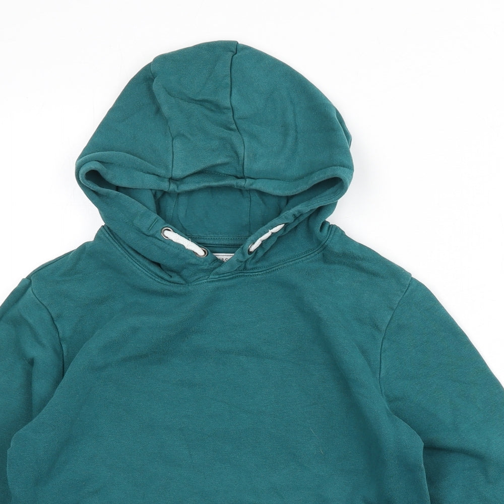 Marks and Spencer Boys Green Cotton Pullover Hoodie Size 11-12 Years Pullover