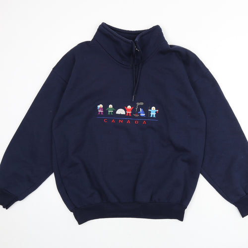 Cityscapes Womens Blue Polyester Pullover Sweatshirt Size M Zip