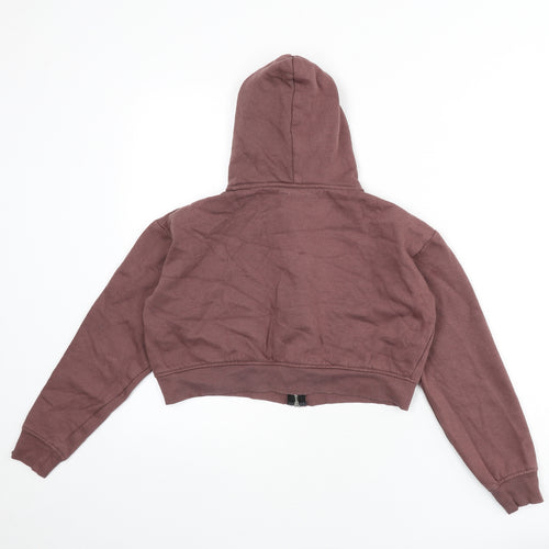 Rising Womens Brown Cotton Full Zip Hoodie Size M Zip - Cropped