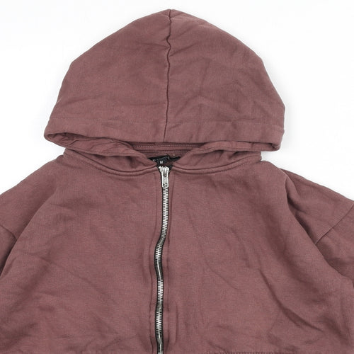 Rising Womens Brown Cotton Full Zip Hoodie Size M Zip - Cropped