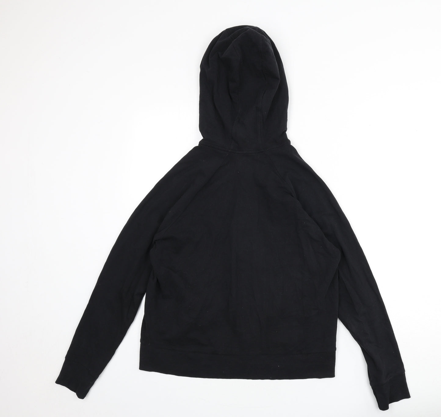 GOODMOVE Womens Black Cotton Full Zip Hoodie Size 14 Zip