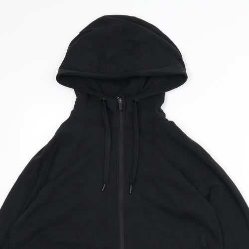 GOODMOVE Womens Black Cotton Full Zip Hoodie Size 14 Zip