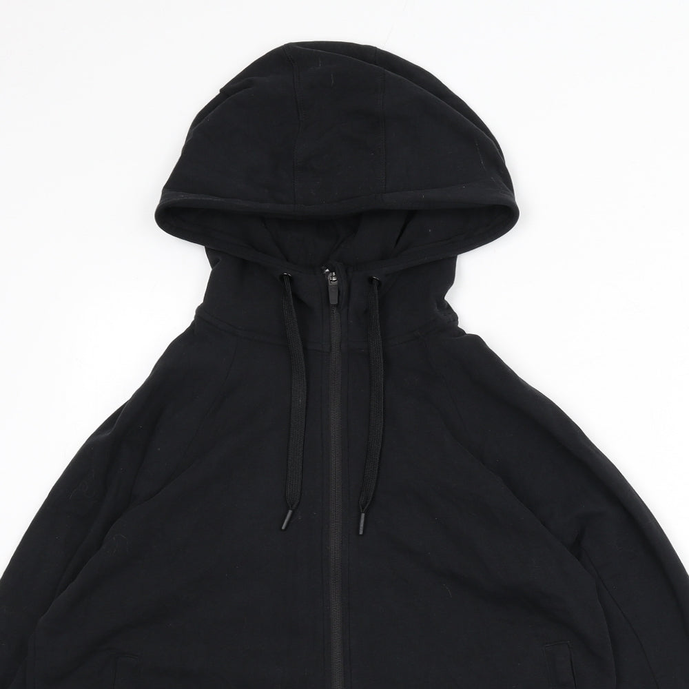 GOODMOVE Womens Black Cotton Full Zip Hoodie Size 14 Zip