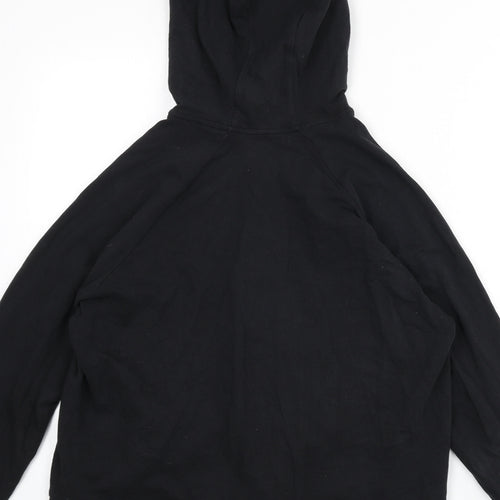 GOODMOVE Womens Black Cotton Full Zip Hoodie Size 14 Zip