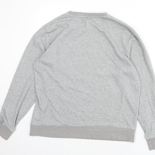 H&M Womens Grey Cotton Pullover Sweatshirt Size L Pullover - Slogan