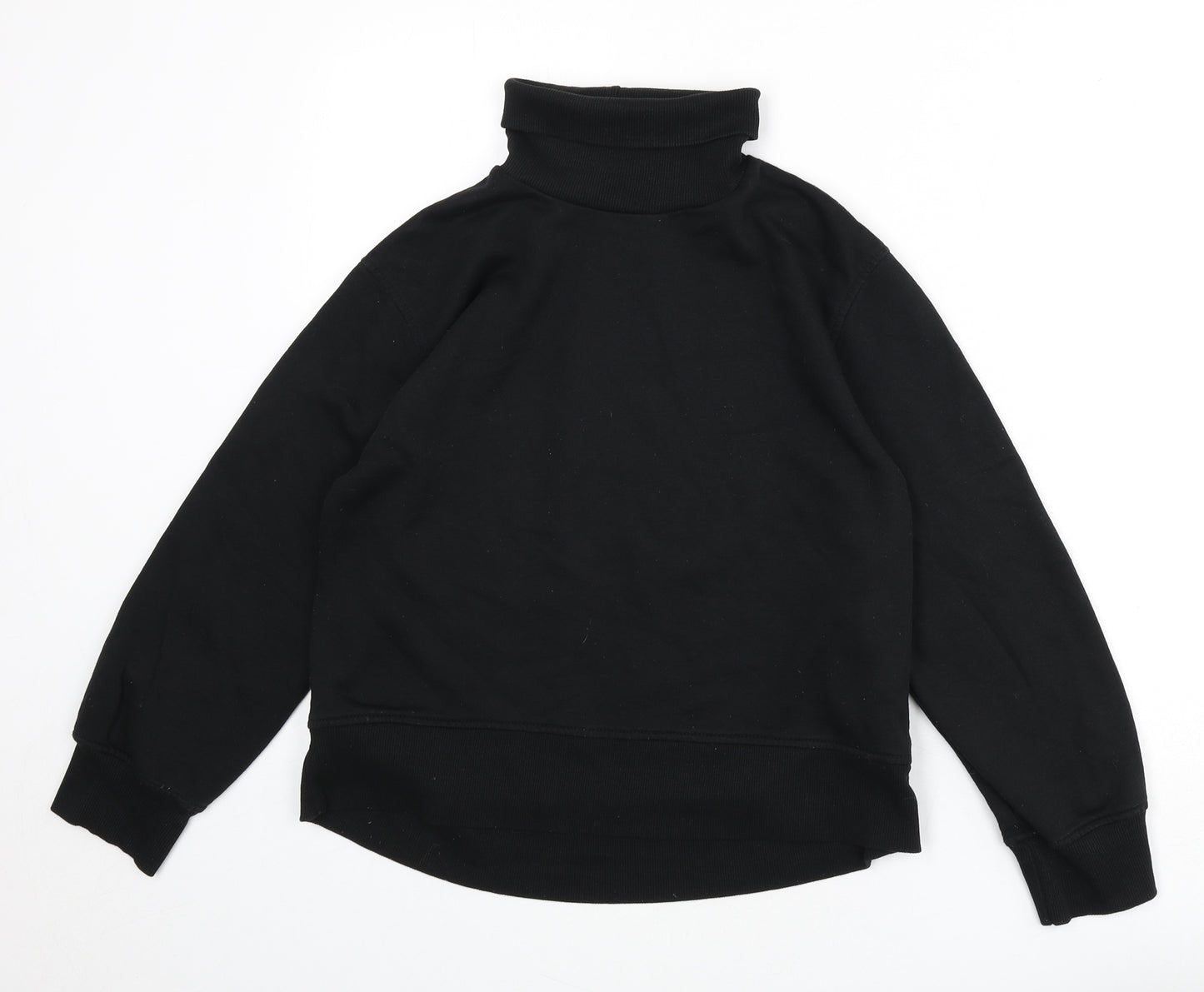 Zara Womens Black Cotton Pullover Sweatshirt Size S Pullover - Roll Neck
