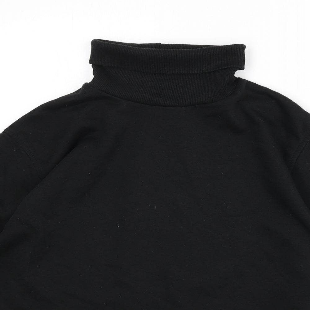 Zara Womens Black Cotton Pullover Sweatshirt Size S Pullover - Roll Neck