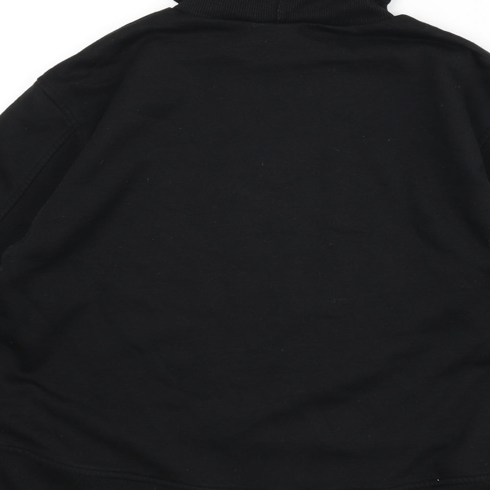 Zara Womens Black Cotton Pullover Sweatshirt Size S Pullover - Roll Neck