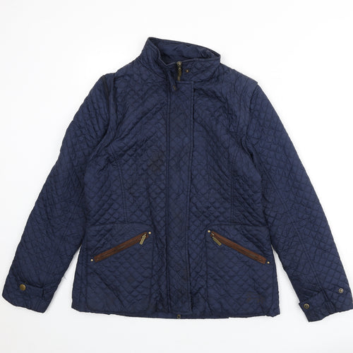 Horseware Womens Blue Quilted Coat Size S Zip