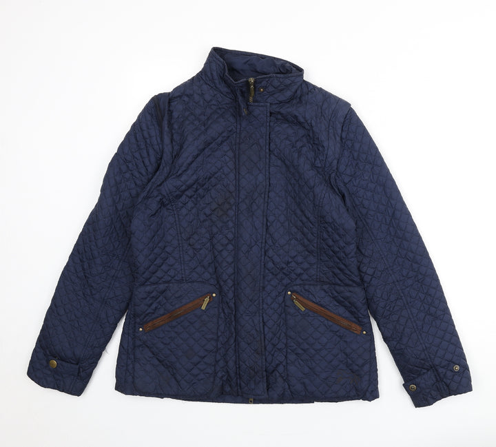Horseware Womens Blue Quilted Coat Size S Zip