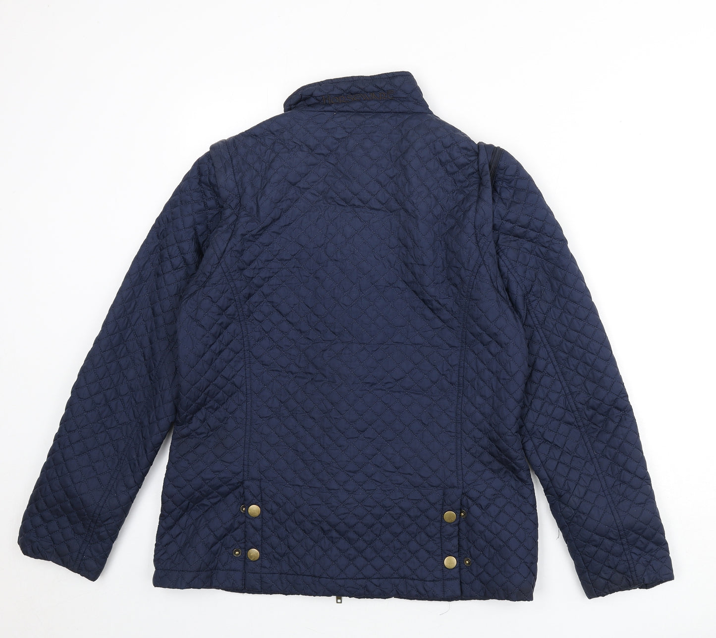 Horseware Womens Blue Quilted Coat Size S Zip