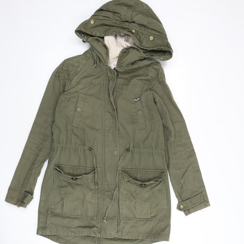 RESERVED Womens Green Parka Coat Size 6 Zip