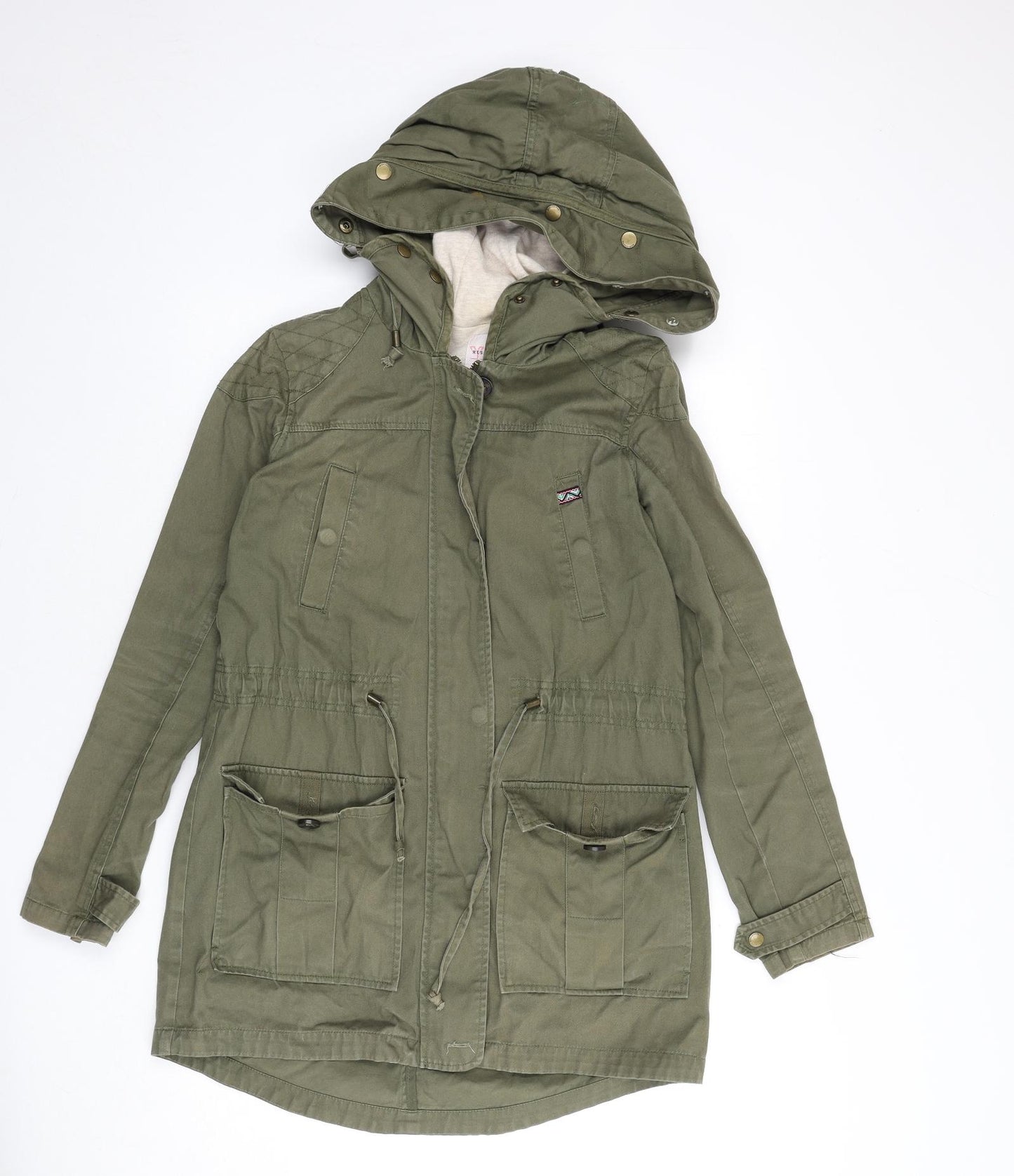 RESERVED Womens Green Parka Coat Size 6 Zip