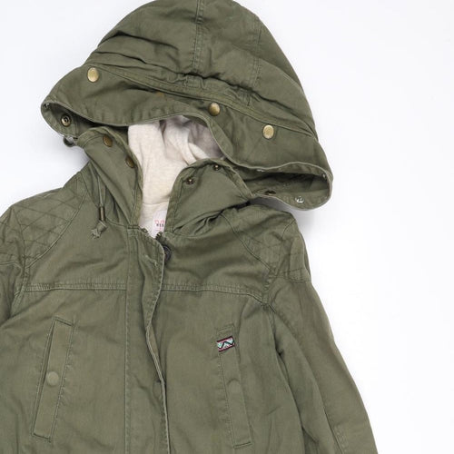 RESERVED Womens Green Parka Coat Size 6 Zip