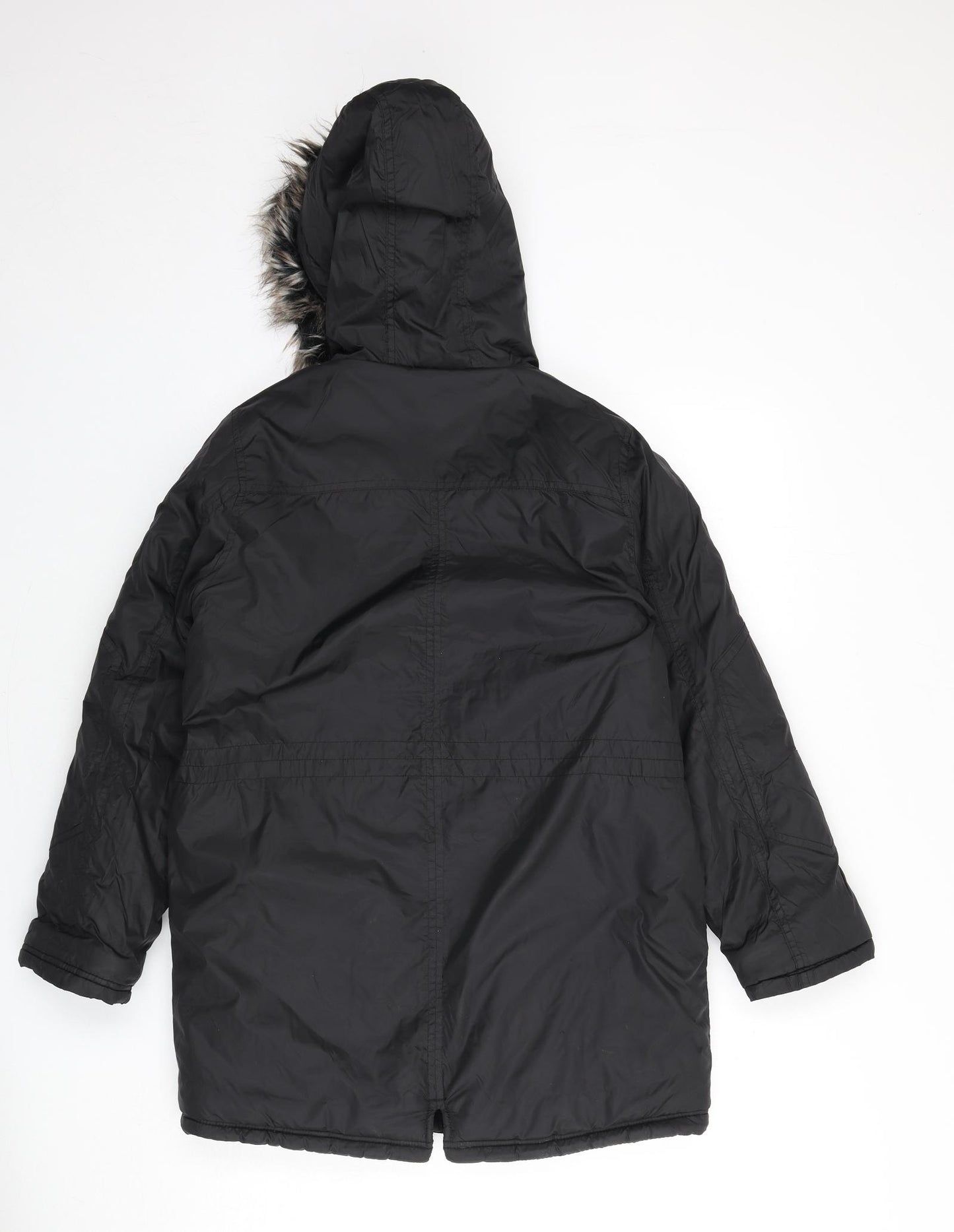 Smart Start Boys Black Parka Coat Size 10-11 Years Zip