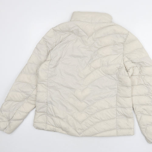 Marks and Spencer Womens Ivory Puffer Jacket Coat Size 14 Zip