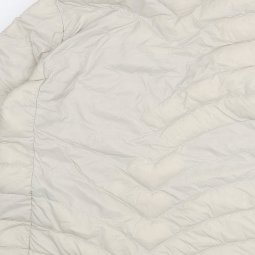 Marks and Spencer Womens Ivory Puffer Jacket Coat Size 14 Zip