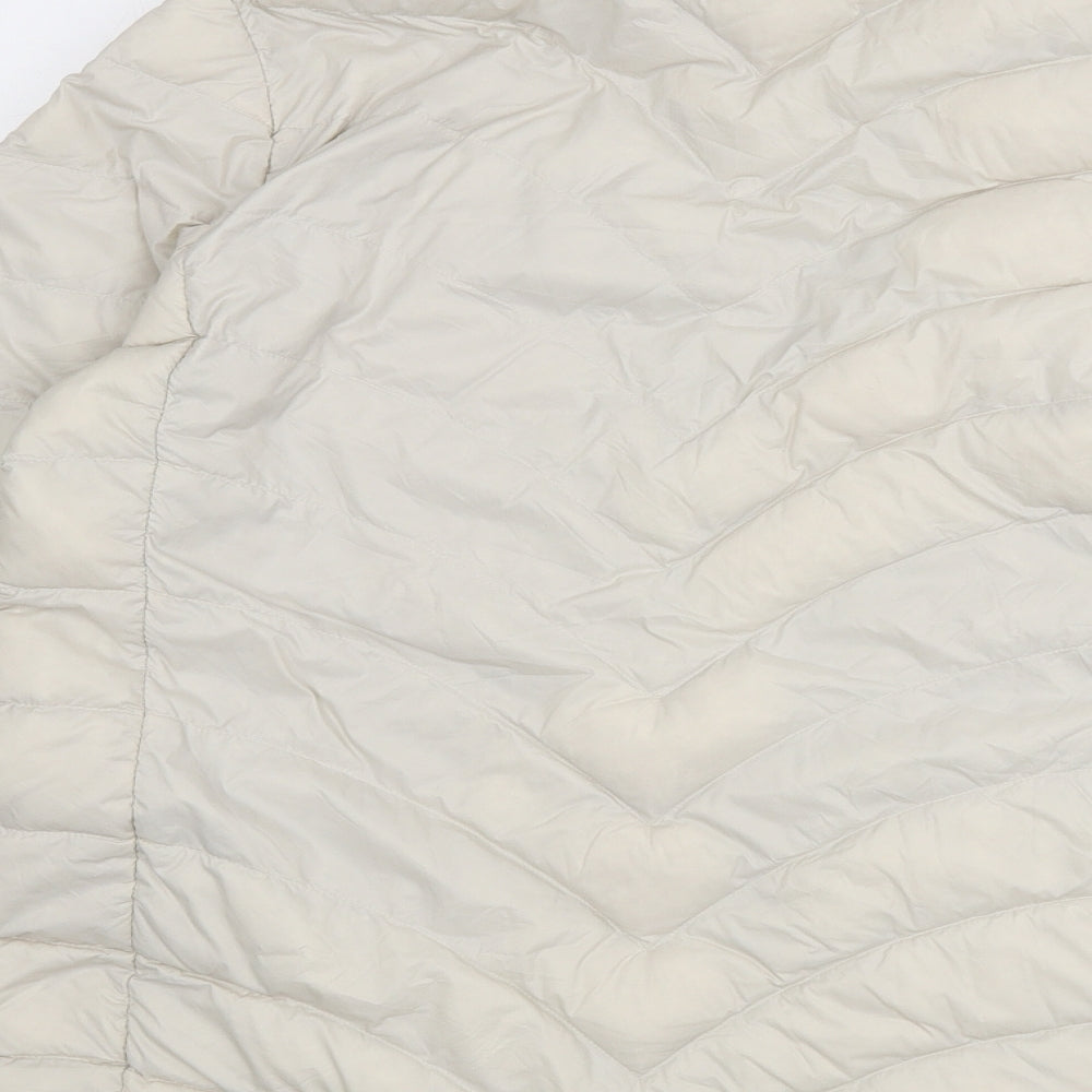 Marks and Spencer Womens Ivory Puffer Jacket Coat Size 14 Zip
