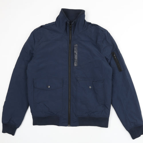 ASOS Mens Blue Bomber Jacket Jacket Size M Zip