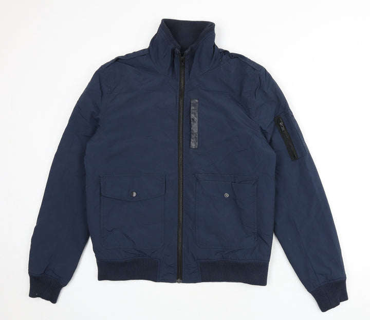ASOS Mens Blue Bomber Jacket Jacket Size M Zip