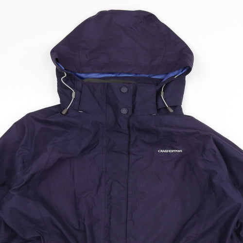 Craghoppers Womens Purple Rain Coat Coat Size 16 Zip