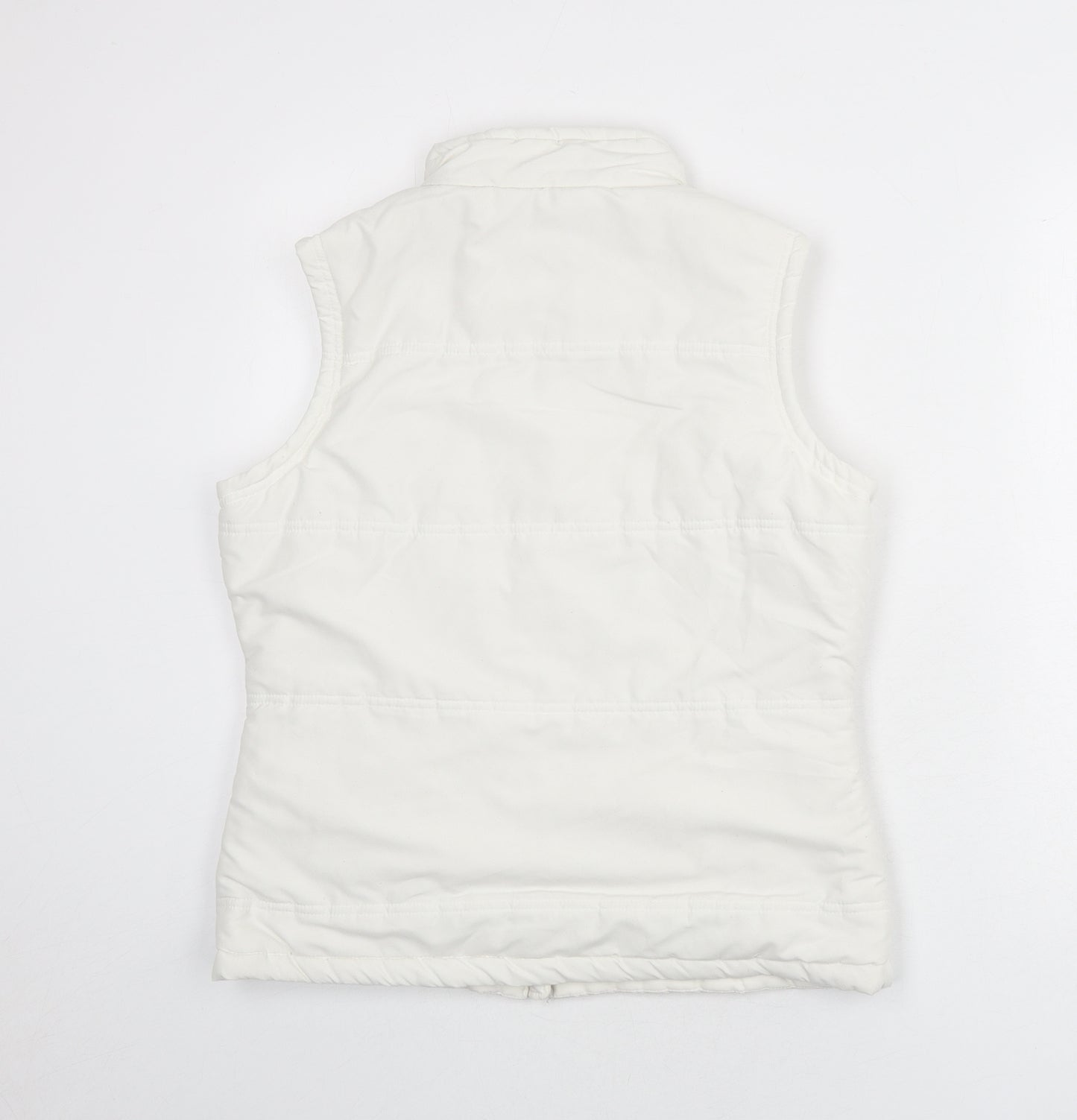 Weird Fish Womens White Gilet Coat Size 10 Zip