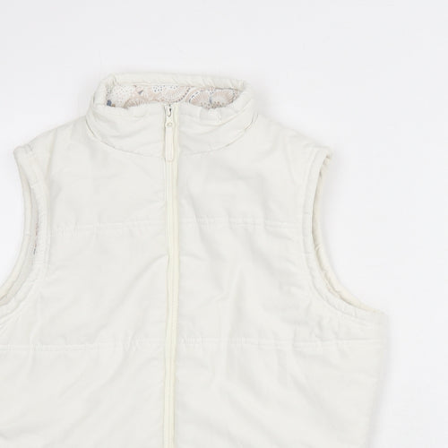 Weird Fish Womens White Gilet Coat Size 10 Zip