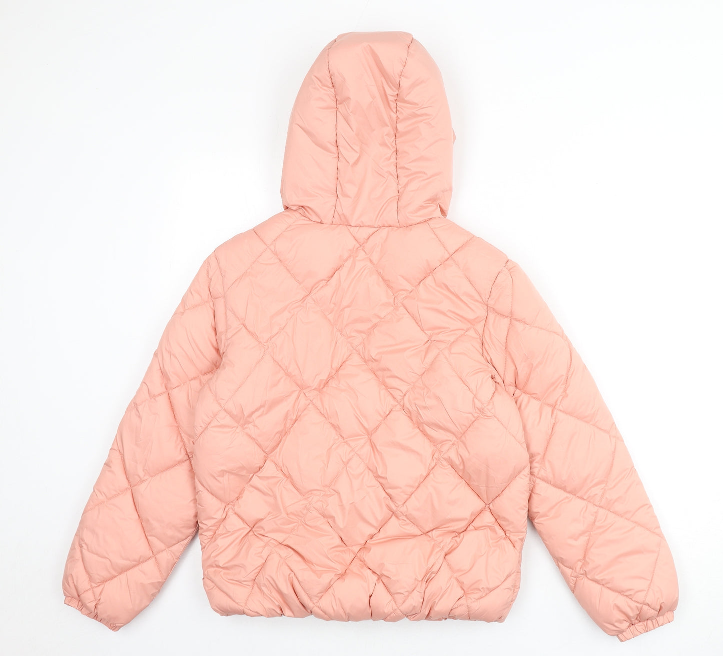 Marks and Spencer Girls Pink Puffer Jacket Coat Size 11-12 Years Zip