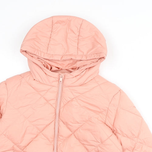 Marks and Spencer Girls Pink Puffer Jacket Coat Size 11-12 Years Zip