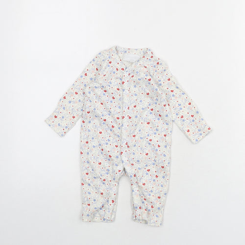 The White Company Girls Multicoloured Floral 100% Cotton Babygrow One-Piece Size 3-6 Months Snap