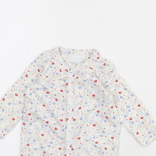 The White Company Girls Multicoloured Floral 100% Cotton Babygrow One-Piece Size 3-6 Months Snap