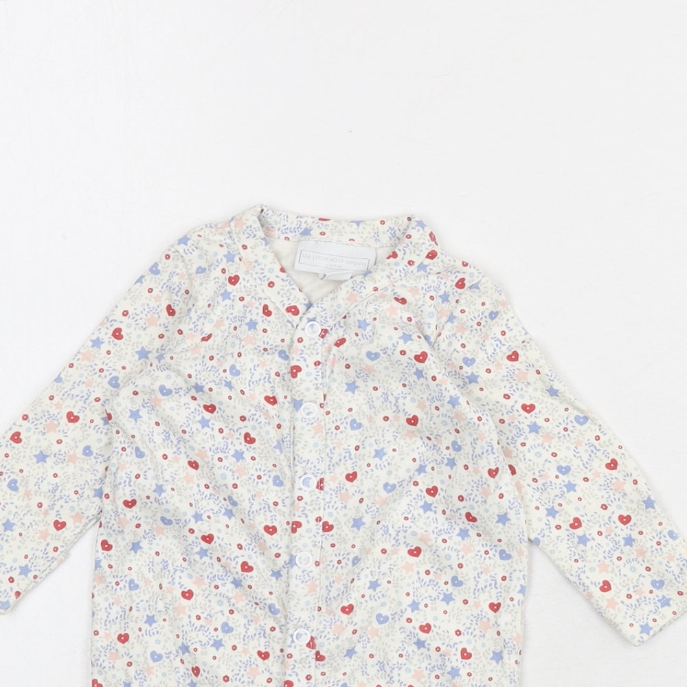 The White Company Girls Multicoloured Floral 100% Cotton Babygrow One-Piece Size 3-6 Months Snap