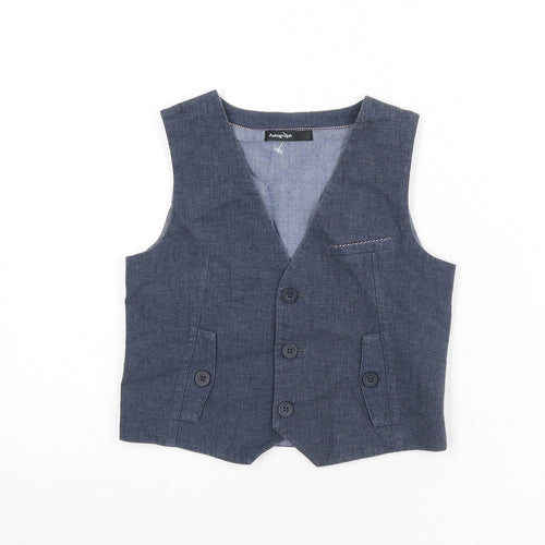 Autograph Boys Blue Jacket Waistcoat Size 4-5 Years Button