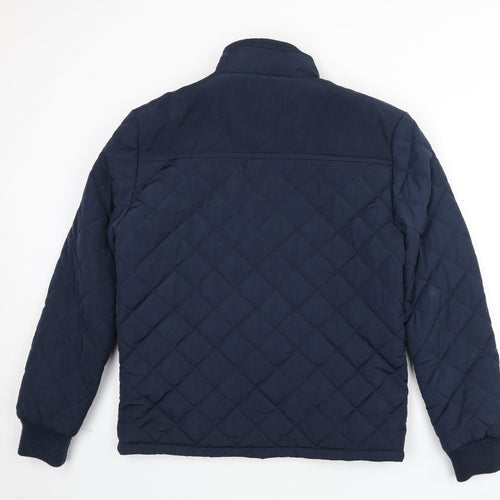 South Coast Criminal Mens Blue Quilted Coat Size M Zip