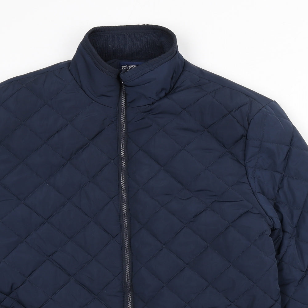 South Coast Criminal Mens Blue Quilted Coat Size M Zip