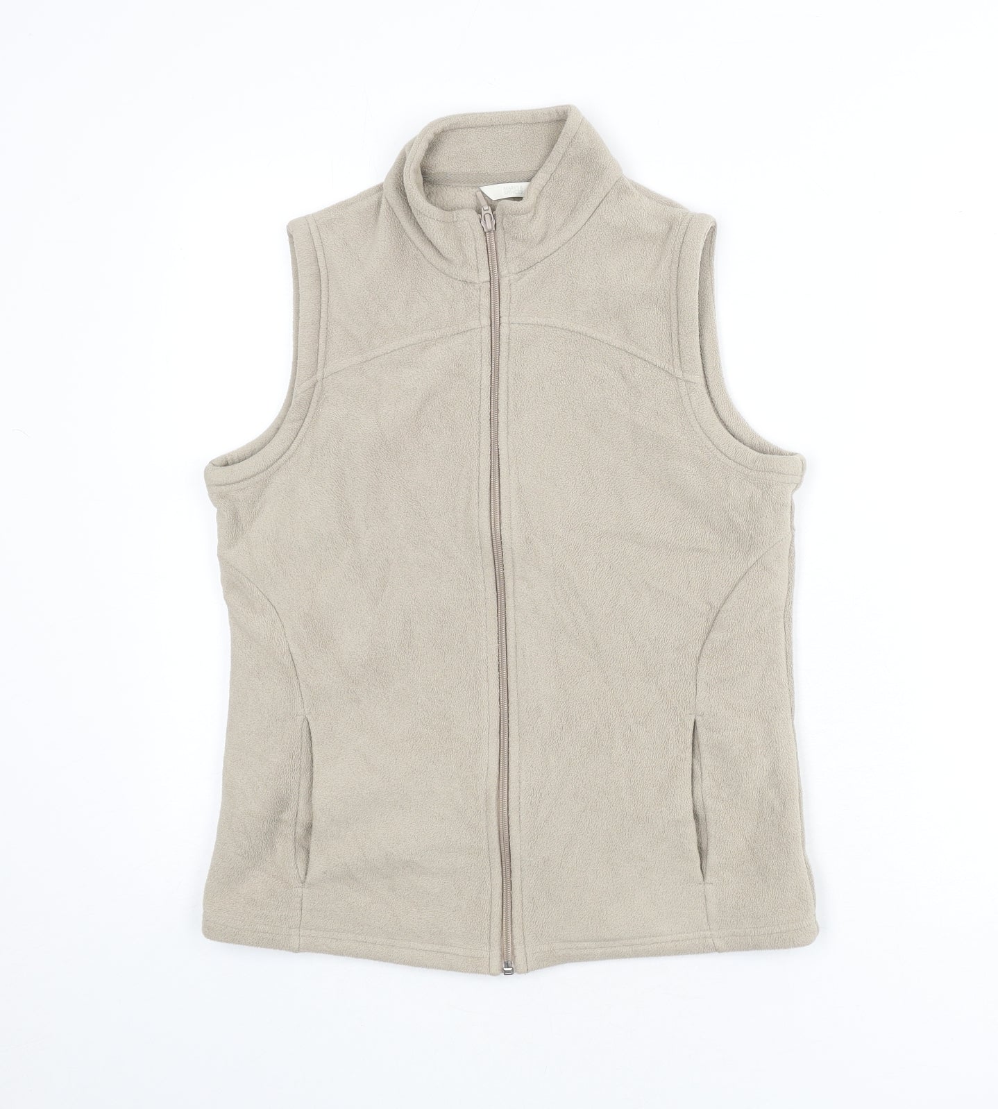 Marks and Spencer Womens Beige Gilet Jacket Size 12 Zip