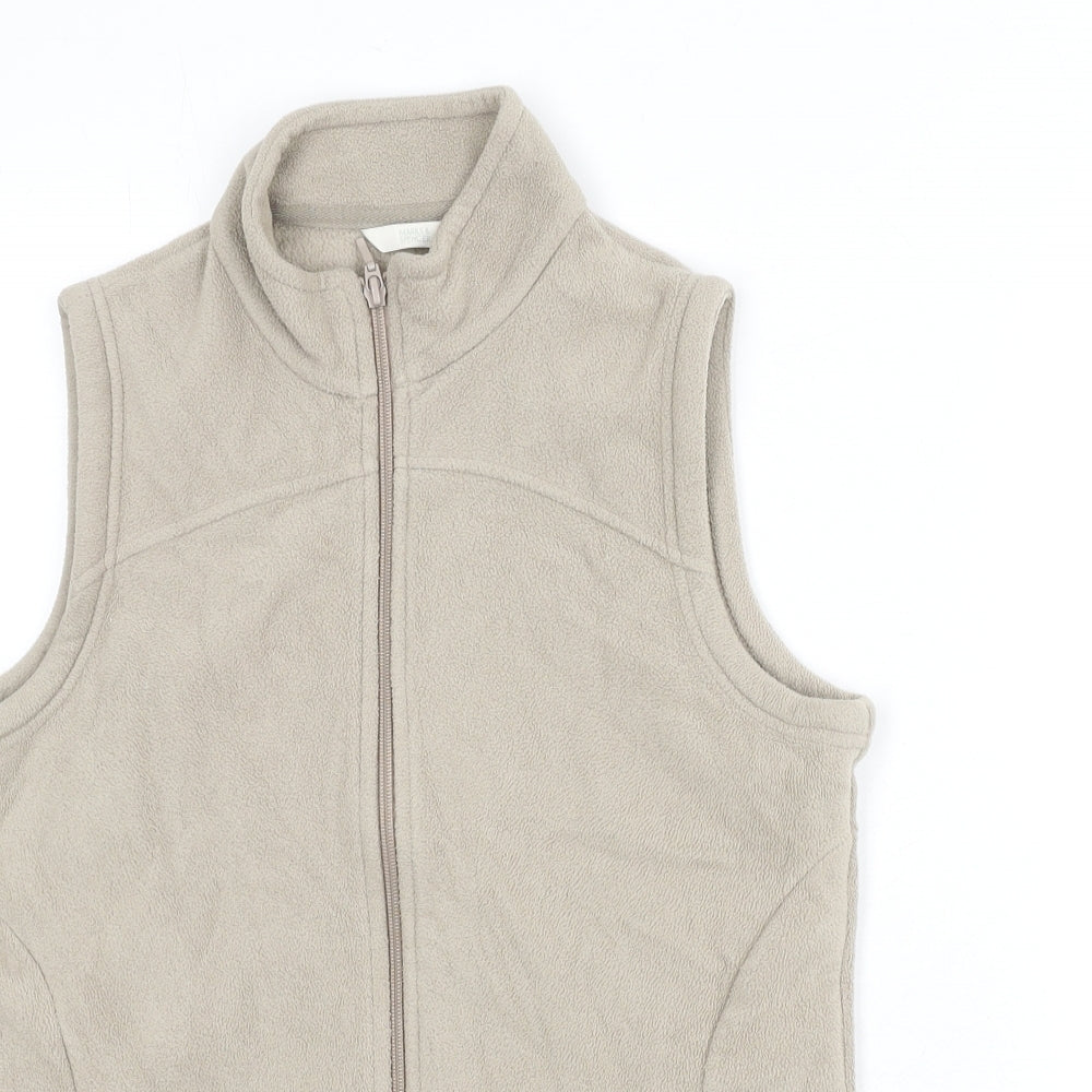 Marks and Spencer Womens Beige Gilet Jacket Size 12 Zip