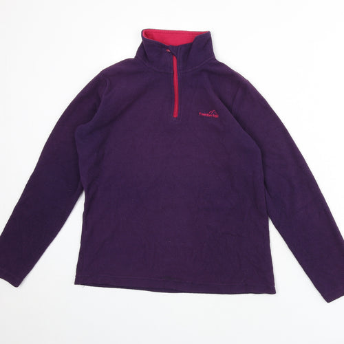 Freedom Trail Womens Purple Polyester Pullover Sweatshirt Size 10 Zip