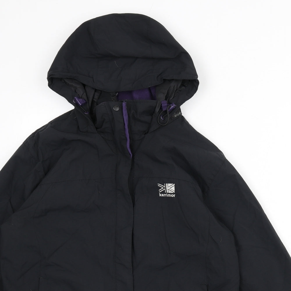 Karrimor Womens Black Rain Coat Coat Size 12 Zip - Weathertite