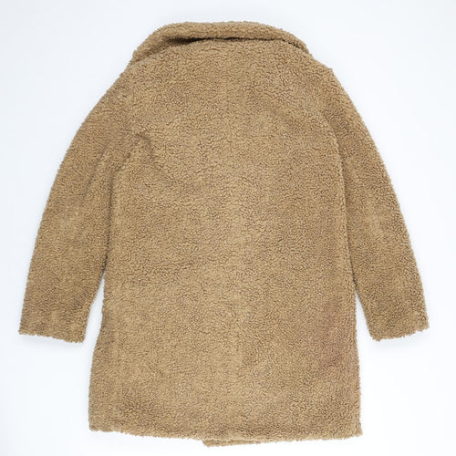 Zara Womens Brown Overcoat Coat Size S Button