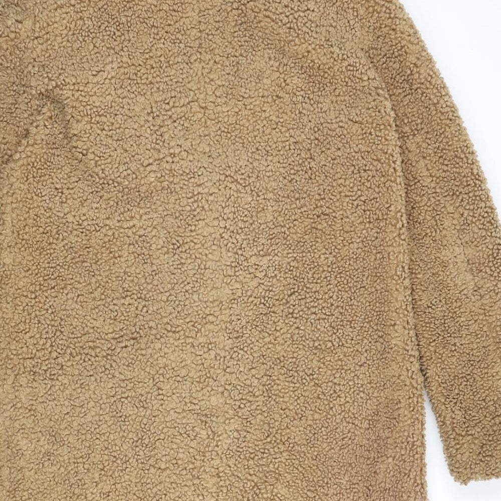 Zara Womens Brown Overcoat Coat Size S Button