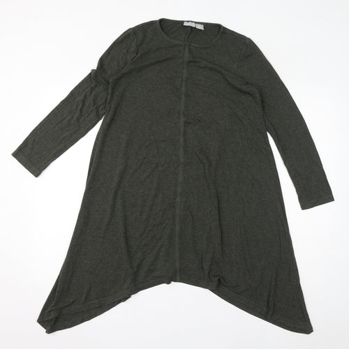 Kenar Womens Green Round Neck Viscose Pullover Jumper Size S