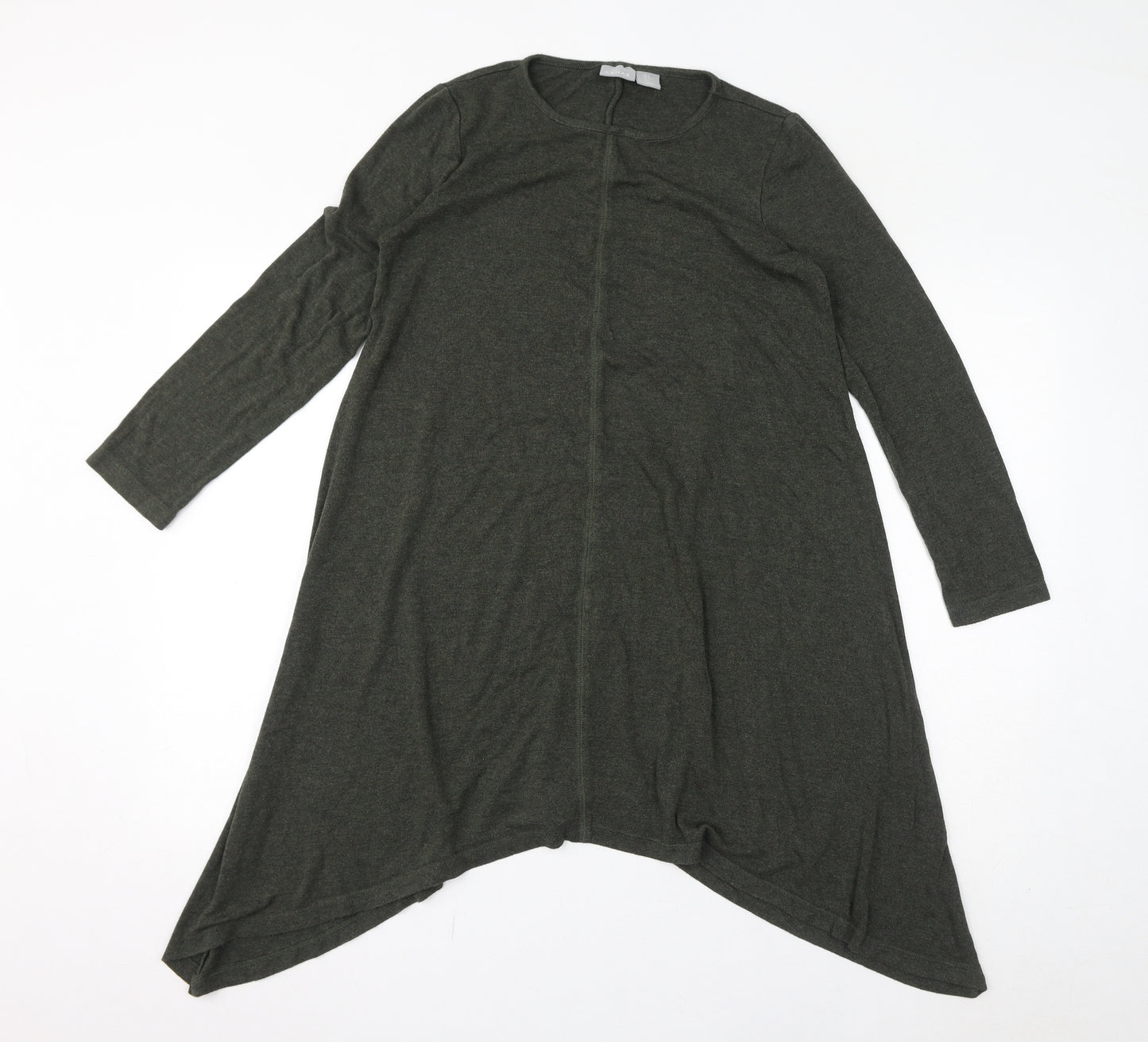 Kenar Womens Green Round Neck Viscose Pullover Jumper Size S