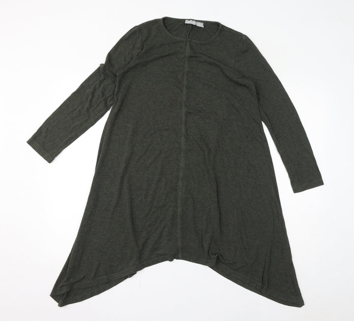 Kenar Womens Green Round Neck Viscose Pullover Jumper Size S