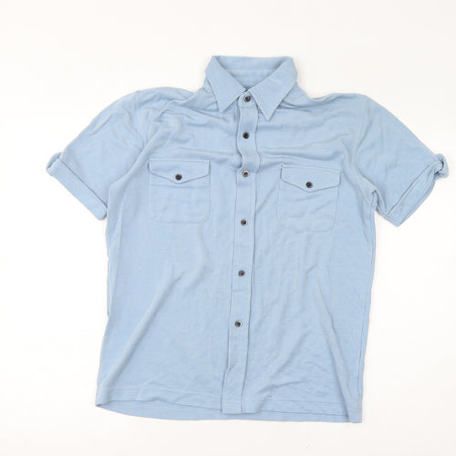 NEXT Mens Blue Modal Polo Size S Collared Button