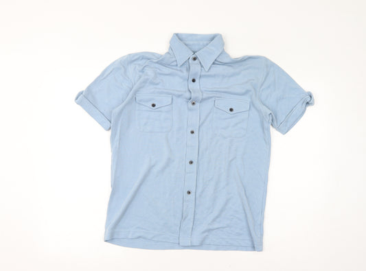 NEXT Mens Blue Modal Polo Size S Collared Button