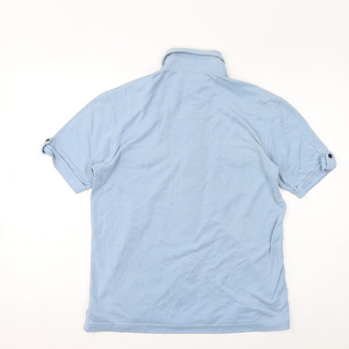 NEXT Mens Blue Modal Polo Size S Collared Button