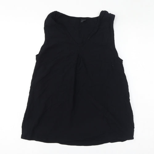 VERO MODA Womens Black Viscose Basic Tank Size M V-Neck