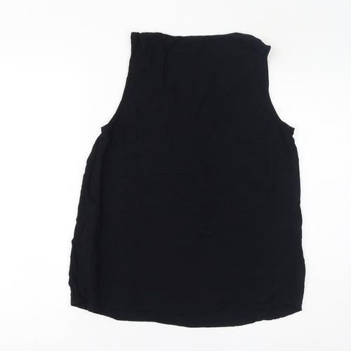 VERO MODA Womens Black Viscose Basic Tank Size M V-Neck